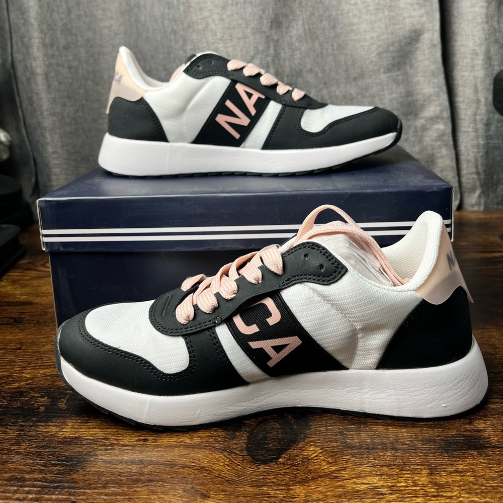 Nautica Women's Lace Up Sneaker for Running, Walking, Casual.